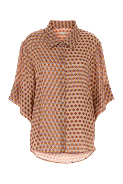 Dries Van Noten Printed Satin Clea Shirt In Pink