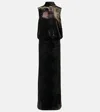 Dries Van Noten Printed Satin Maxi Dress In Green