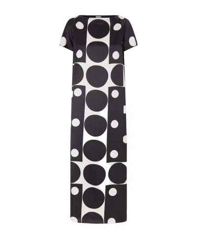 Dries Van Noten Davita Printed Satin Midi Dress In Black