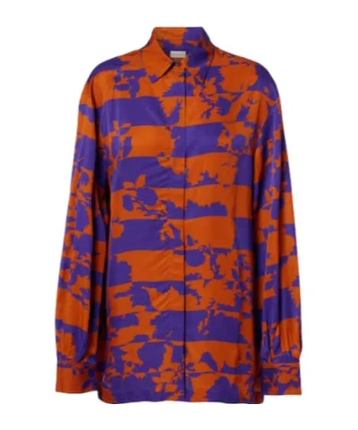 Dries Van Noten Printed Satin Shirt In Pattern