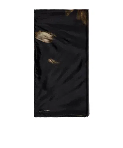 Dries Van Noten Printed Scarf In Black