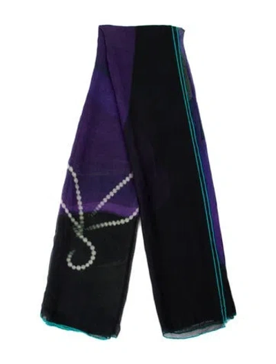 Pre-owned Dries Van Noten Printed Scarf In Black