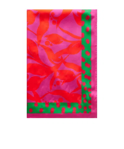 Dries Van Noten Polka-dot Printed Twill Scarf In Pink