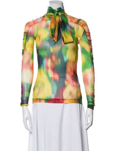 Pre-owned Dries Van Noten Printed Set W/ Tags In Yellow