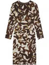 DRIES VAN NOTEN PRINTED SHIFT MIDI DRESS