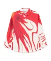 Dries Van Noten Casio Bold Print Collared Neck Shirt In Red