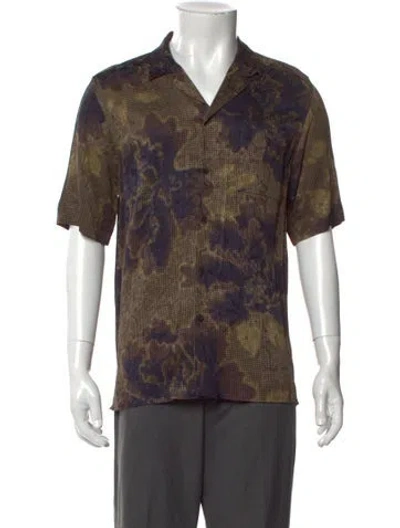 Pre-owned Dries Van Noten Printed Short Sleeve Shirt In Black