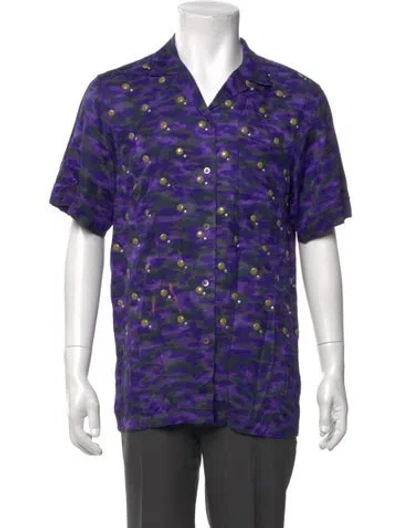 Pre-owned Dries Van Noten Printed Short Sleeve Shirt In Purple
