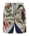 Dries Van Noten Gray Printed Shorts In Black