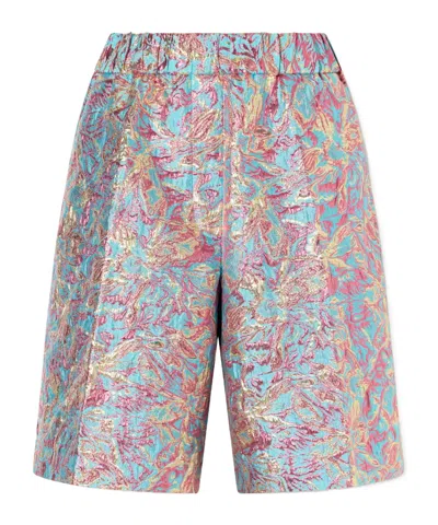 Dries Van Noten Printed Cotton-blend Jacquard Shorts In Multi