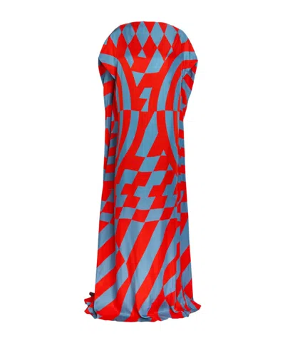 Dries Van Noten Printed Silk Maxi Dress In Red