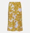 Dries Van Noten Multicolor Silk Chiffon Midi Skirt In Multicoloured