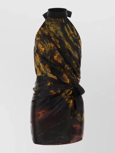 Dries Van Noten Floral-print Silk-satin Blouse In Multi