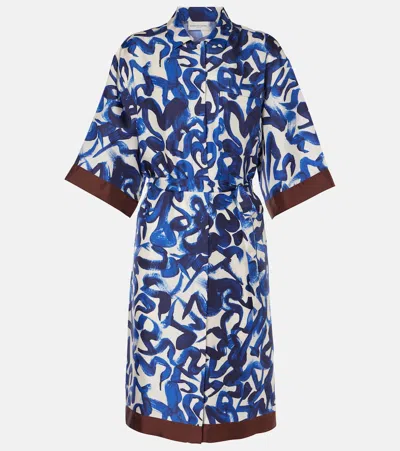 Dries Van Noten Womens Dessin B Doralia Abstract-print Silk Midi Dress