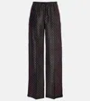 Dries Van Noten Womens Burgundy Puvis Patterned Silk Trousers In Burgundy