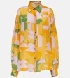 Shop Dries Van Noten Printed Silk Shirt In Orange