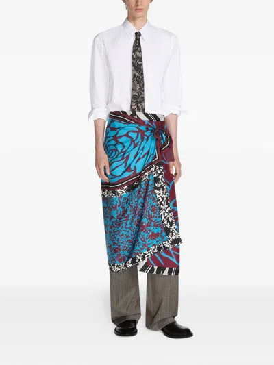 Dries Van Noten Printed Silk Tie In Black