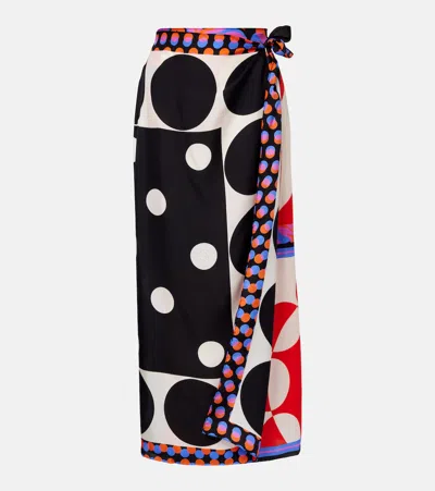 Dries Van Noten Scarfy Long Skirt Pareo Geometric Print Skirts Multicolor
