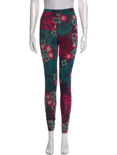 Pre-owned Dries Van Noten Printed Skinny Leg Pants In Black