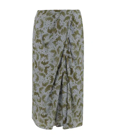 Dries Van Noten Printed Skirt In Gray