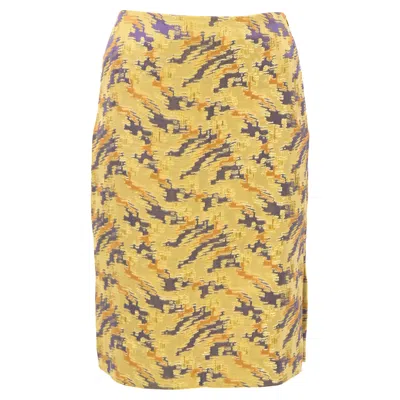 Dries Van Noten Printed Skirt In Yellow Viscose