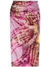 Dries Van Noten Sami Printed Midi Skirt In Pink