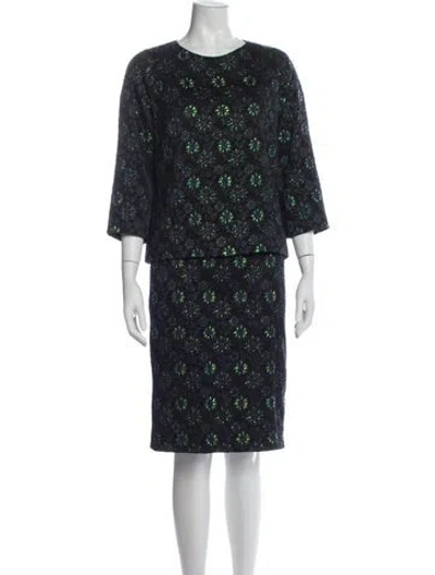 Pre-owned Dries Van Noten Printed Skirt Set In Blue