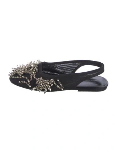 Pre-owned Dries Van Noten Printed Slingback Flats In Blue