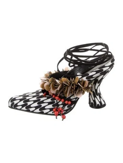 Pre-owned Dries Van Noten Printed Slingback Pumps In Black