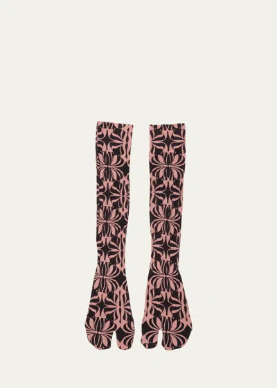 Dries Van Noten Printed Split Toe Socks In Multi