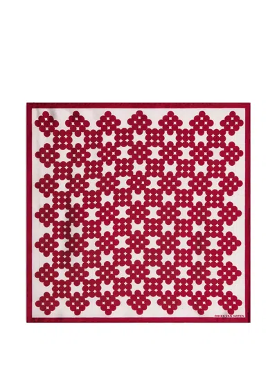 Dries Van Noten Printed Square Scarf In Red