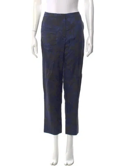 Pre-owned Dries Van Noten Printed Straight Leg Pants In Blue