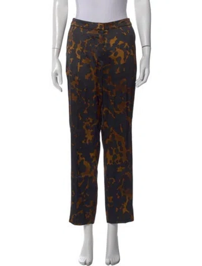 Pre-owned Dries Van Noten Printed Straight Leg Pants In Blue