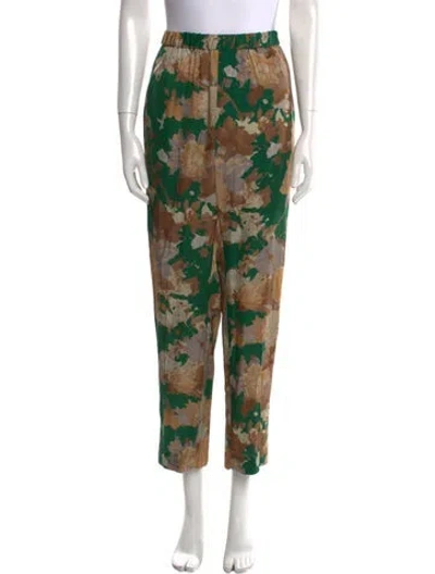 Pre-owned Dries Van Noten Printed Straight Leg Pants In Gold