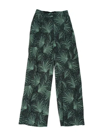 Pre-owned Dries Van Noten Printed Straight Leg Pants In Green