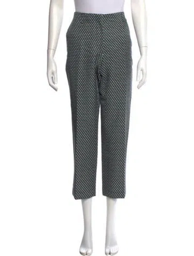 Pre-owned Dries Van Noten Printed Straight Leg Pants In Green