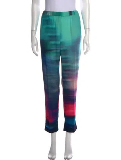 Pre-owned Dries Van Noten Printed Straight Leg Pants In Multi