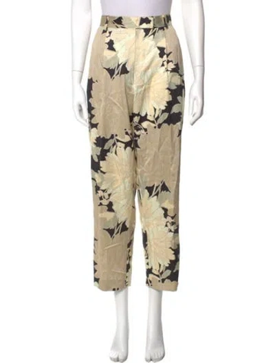 Pre-owned Dries Van Noten Printed Straight Leg Pants In Neutral
