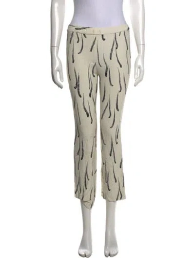 Pre-owned Dries Van Noten Printed Straight Leg Pants In Neutrals