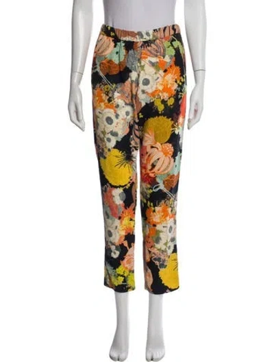 Pre-owned Dries Van Noten Printed Straight Leg Pants In Orange
