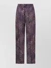 Dries Van Noten Printed Straight Leg Trousers With Elastic Waistband