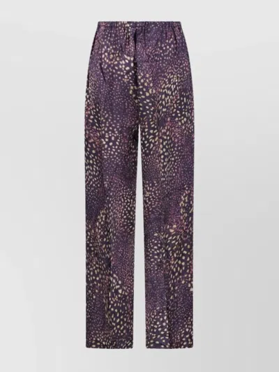 Dries Van Noten Printed Straight Leg Trousers With Elastic Waistband In Multi