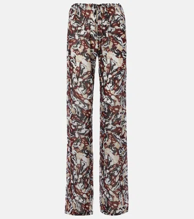 Dries Van Noten Printed Straight Pants In Multi