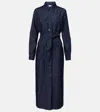 Dries Van Noten Printed Strapless Cotton Maxi Dress In Blue