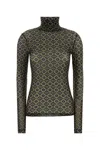 Dries Van Noten Printed Stretch Tulle Hoyser T-shirt In Green