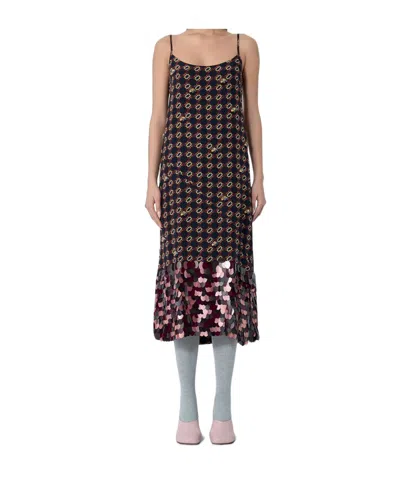DRIES VAN NOTEN PRINTED SUSPENDER SKIRT