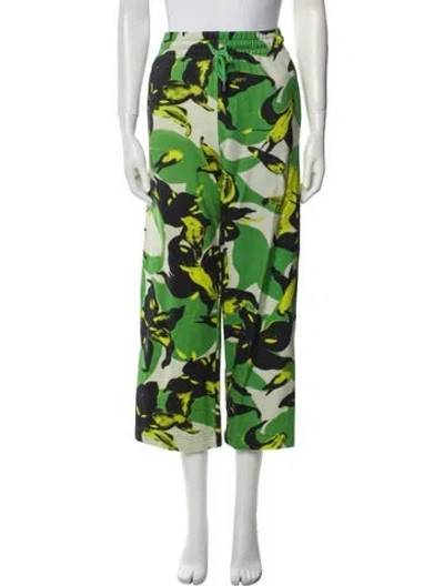 Pre-owned Dries Van Noten Printed Sweatpants In Green