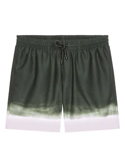 Dries Van Noten Printed Swim Shorts In Black
