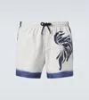 Dries Van Noten Mens Navy Printed Drawstring Swim Shorts