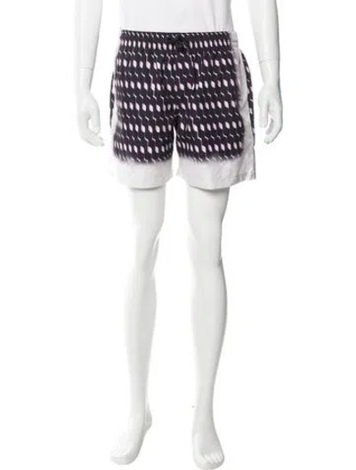 Pre-owned Dries Van Noten Printed Swim Trunks In Blue